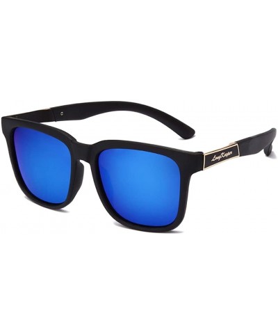 Square Unbreakable Frame Polarized Sunglasses Men Classic Flexible Fishing Glasses - Blue - CU197AR3R8A $23.49