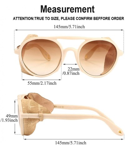 Oval Polarized Sunglasses for Men and Women Retro Steampunk Round Frame Driving Sun glasses 100% UV Blocking - CS198KKL3CQ $1...