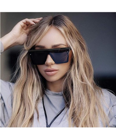 Square Vintage Ovesized Sunglasses Women Shades Luxury Brand RimlSquare Sun Glasses Men Black Dames - CY19853XNMU $32.91
