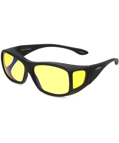 Rectangular Haven-Denali Polarized Rectangular Fits Over Sunglasses - Black/Night Driver Lens - 61 mm - C6182LREL52 $25.98