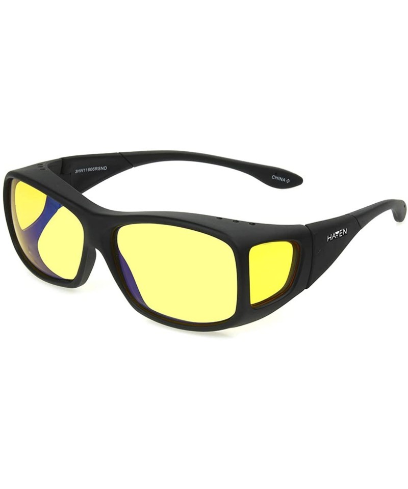 Rectangular Haven-Denali Polarized Rectangular Fits Over Sunglasses - Black/Night Driver Lens - 61 mm - C6182LREL52 $25.98