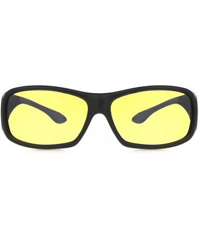 Rectangular Haven-Denali Polarized Rectangular Fits Over Sunglasses - Black/Night Driver Lens - 61 mm - C6182LREL52 $25.98