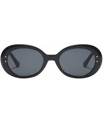 Square Sunglasses Goggles Polarized Oval Eyeglasses Glasses Eyewear - Black - CZ18QSYOOAT $12.71