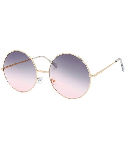 Round Urban Fashion Thin Frame Candy Lens Round Sunglasses - Purple Pink - CF18YXZYKN0 $10.50