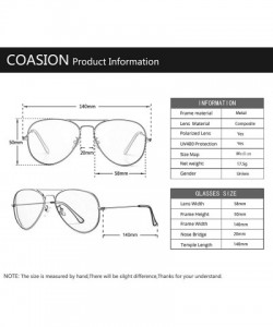 Aviator Classic Polarized Aviator Sunglasses for Men Women Mirrored UV400 Protection Lens Metal Frame - C418S60425R $15.54