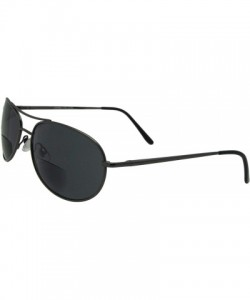 Aviator Slim Aviator Bifocal Sunglasses B113 - Pewter Frame Gray Lenses - CY18HOOZEOU $13.08