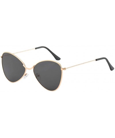 Goggle Sunglasses for Men Women Polarized Metal Mirror Semi-Rimless Frame Glasses - Gray - CK1947WHLWD $17.61