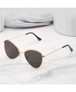 Goggle Sunglasses for Men Women Polarized Metal Mirror Semi-Rimless Frame Glasses - Gray - CK1947WHLWD $11.10
