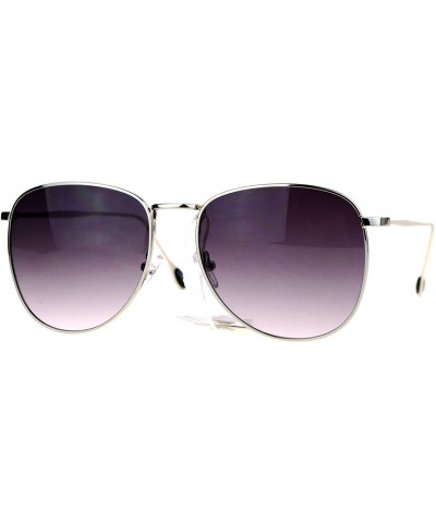 Round Vintage Designer Fashion Sunglasses Unisex Thin Metal Round Frame - Silver - CL189TIQY4A $9.04