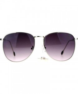 Round Vintage Designer Fashion Sunglasses Unisex Thin Metal Round Frame - Silver - CL189TIQY4A $9.04