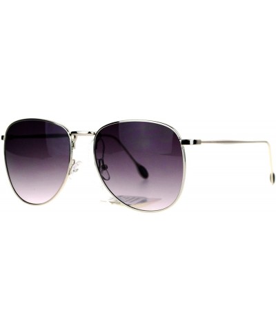 Round Vintage Designer Fashion Sunglasses Unisex Thin Metal Round Frame - Silver - CL189TIQY4A $9.04