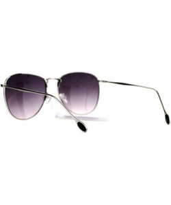 Round Vintage Designer Fashion Sunglasses Unisex Thin Metal Round Frame - Silver - CL189TIQY4A $9.04