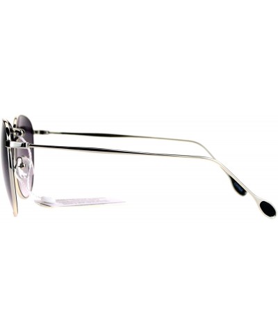 Round Vintage Designer Fashion Sunglasses Unisex Thin Metal Round Frame - Silver - CL189TIQY4A $9.04