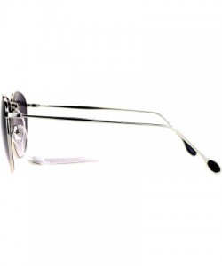 Round Vintage Designer Fashion Sunglasses Unisex Thin Metal Round Frame - Silver - CL189TIQY4A $9.04