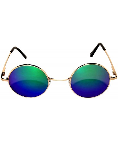 Round Round Retro Vintage Circle Style Sunglasses Colored Metal Frame Small frame 43 mm and 55 mm - CG184WUCNQ6 $10.75