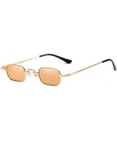Rectangular Men Sunglasses Fashion Black Grey Drive Holiday Rectangle Non-Polarized UV400 - Gold Brown - CA18R6X2EU3 $9.02