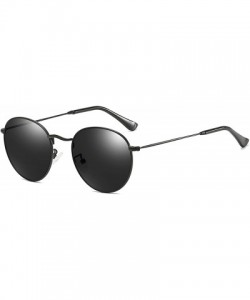 Semi-rimless Trendy Small Round Polarized Sunglasses for Women Men Classic Reflective Lens Metal Frame Sun Glasses UV400 - CG...