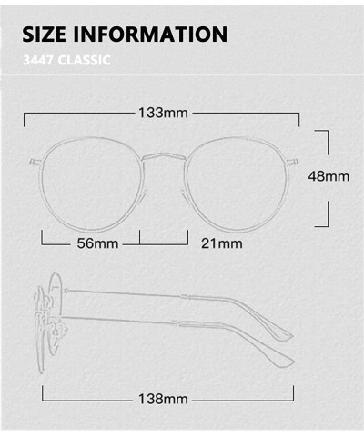 Semi-rimless Trendy Small Round Polarized Sunglasses for Women Men Classic Reflective Lens Metal Frame Sun Glasses UV400 - CG...