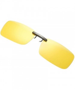 Semi-rimless Detachable Night Vision Lens Driving Metal Polarized Clip On Glasses Sunglasses - Yellow - CG193XHW2D6 $13.50