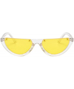 Round Sunglasses for Women Cat Eye Vintage Sunglasses Retro Semi-Rim Round Sunglasses Punk - G - CR18QMX0WIX $7.62