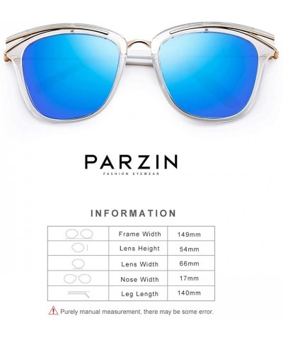 Cat Eye Retro Cat Eye Polarized Sunglasses Oversized for Men and Women Color Mirror Lens Shades PZ9830 - Blue - CY194EH9L28 $...