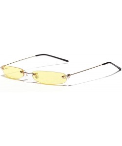 Semi-rimless Rimless Small Sunglasses Summer Sun Glasses For Men Women Red Blue Black Shades Sunglasses Eyewear - 8 - C718Y8A...