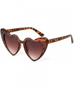 Oversized Vintage Heart Shape Sunglasses for Women - Clout Goggles Retro Love UV400 Eye Glasses Kurt Cobain - Leopard Brown -...