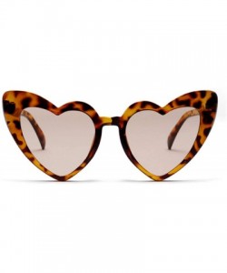 Oversized Vintage Heart Shape Sunglasses for Women - Clout Goggles Retro Love UV400 Eye Glasses Kurt Cobain - Leopard Brown -...