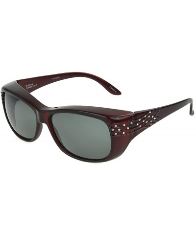 Rectangular Women's Haven-morgan Pearl Rectangular Fits Over Sunglasses - Wine - CQ183C6U233 $76.13