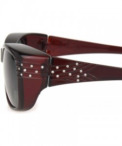 Rectangular Women's Haven-morgan Pearl Rectangular Fits Over Sunglasses - Wine - CQ183C6U233 $49.44