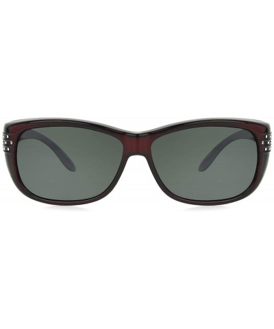 Rectangular Women's Haven-morgan Pearl Rectangular Fits Over Sunglasses - Wine - CQ183C6U233 $49.44