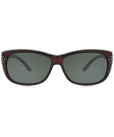 Rectangular Women's Haven-morgan Pearl Rectangular Fits Over Sunglasses - Wine - CQ183C6U233 $49.44