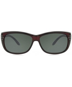 Rectangular Women's Haven-morgan Pearl Rectangular Fits Over Sunglasses - Wine - CQ183C6U233 $49.44