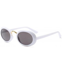 Oval Eyewear Oval Retro Vintage Sunglasses Clout Goggles Fashion Shades - C3 - CA18CG4Y3QE $23.36