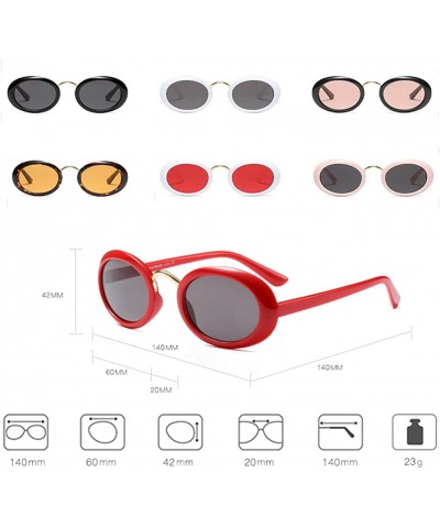 Oval Eyewear Oval Retro Vintage Sunglasses Clout Goggles Fashion Shades - C3 - CA18CG4Y3QE $23.36