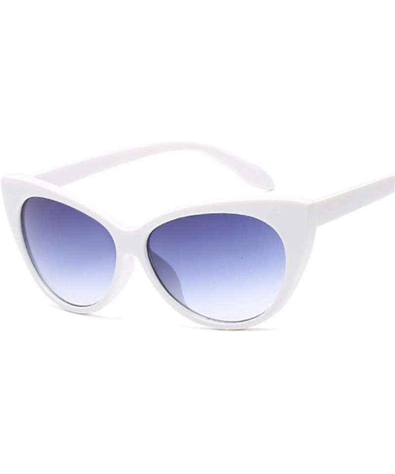 Cat Eye Cat Eye Sunglasses Women Retro Female Sun Glasses Female UV400 - White Gray - CQ198Y376CN $12.23