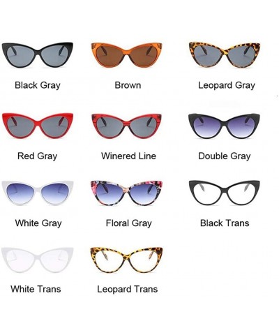 Cat Eye Cat Eye Sunglasses Women Retro Female Sun Glasses Female UV400 - White Gray - CQ198Y376CN $12.23