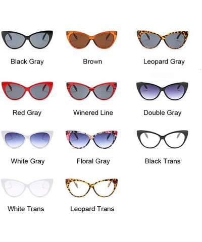 Cat Eye Cat Eye Sunglasses Women Retro Female Sun Glasses Female UV400 - White Gray - CQ198Y376CN $12.23