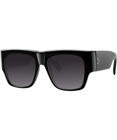 Square Flat Top Square Sunglasses for Women Fashion Shades with UV Protection WS97278 - Gloss Black - CC196QXLICU $7.62