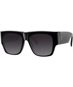 Square Flat Top Square Sunglasses for Women Fashion Shades with UV Protection WS97278 - Gloss Black - CC196QXLICU $7.62