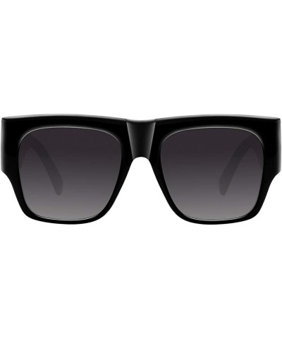 Square Flat Top Square Sunglasses for Women Fashion Shades with UV Protection WS97278 - Gloss Black - CC196QXLICU $7.62