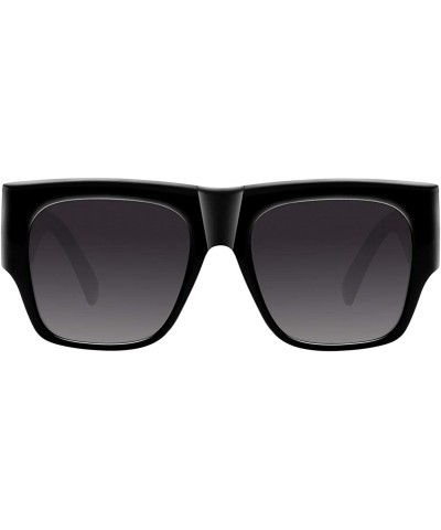 Square Flat Top Square Sunglasses for Women Fashion Shades with UV Protection WS97278 - Gloss Black - CC196QXLICU $7.62