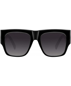 Square Flat Top Square Sunglasses for Women Fashion Shades with UV Protection WS97278 - Gloss Black - CC196QXLICU $7.62