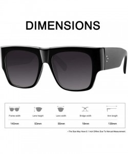 Square Flat Top Square Sunglasses for Women Fashion Shades with UV Protection WS97278 - Gloss Black - CC196QXLICU $7.62