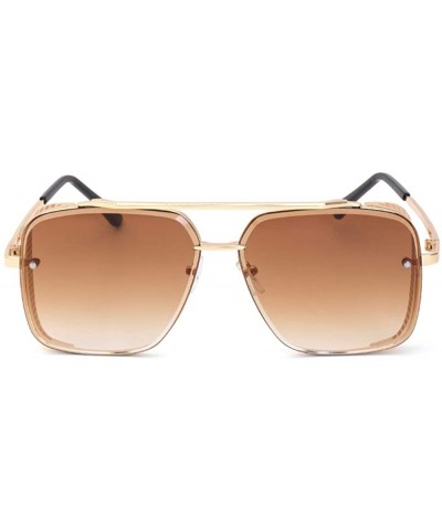 Rimless oversized retro sunglasses Steampunk shields - 3 - C7196M8RETC $17.61