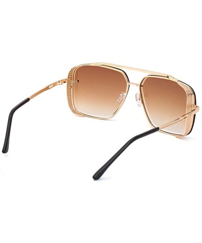 Rimless oversized retro sunglasses Steampunk shields - 3 - C7196M8RETC $17.61