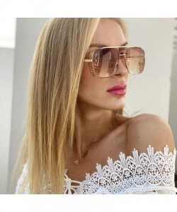 Rimless oversized retro sunglasses Steampunk shields - 3 - C7196M8RETC $17.61