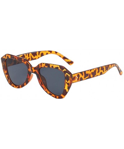Round Man Women Fashion Irregular Shape Sunglasses Vintage Glasses Retro Style Sunglasses - Brown - CW18S8X95UN $10.28