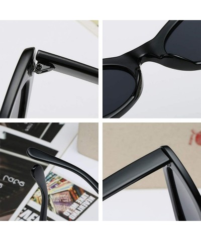 Sport Men and women Oval Sunglasses Fashion Simple Sunglasses Retro glasses - Black - C218LIQ062G $9.09