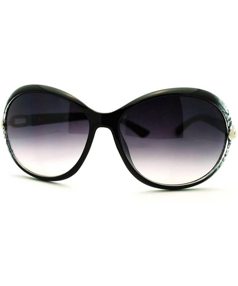 Round Womens Fashion Sunglasses Rhinestone Round Designer Frame - Black - CL11E85394T $13.60